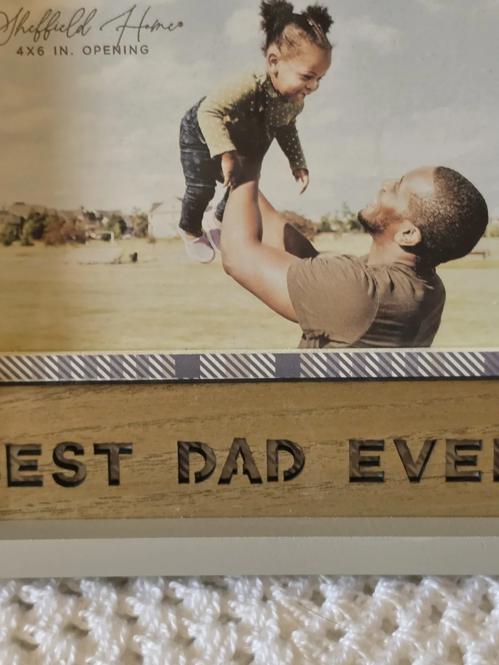 Sheffield Home White and Wood 'Best Dad Ever' Photo Frame
